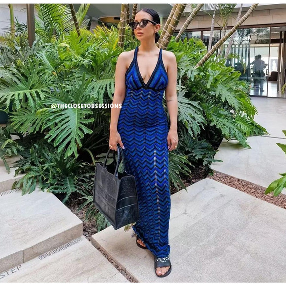 RARE!!! MANGO BLOGGER FAVE!!! Fitted Metallic Maxi Dress NWT - Picture 6 of 16